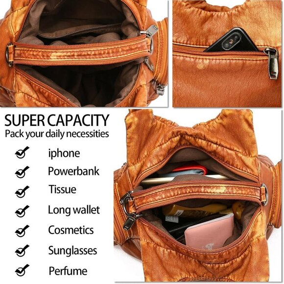 Vintage women's handbag Fashion trend Large capacity single shoulder crossbody b - Picture 5 of 6